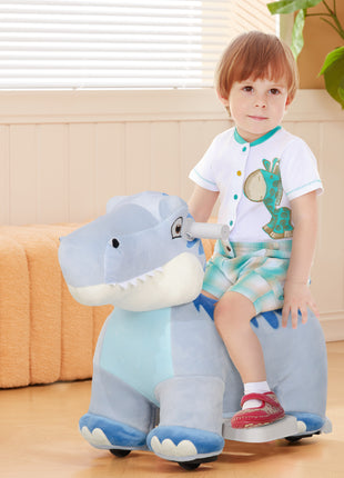 6V Kids Electric Ride on Animal Tyrannosaurus with Music Forward for Aged 18-36 Months, Blue
