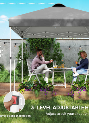 10' x 10' Pop Up Canopy Tent with 2 Half Sidewalls, UV50+ Instant Sun Shelter with Wheeled Carry Bag, Dark Gray