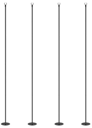 4 Pack of 10' String Light Poles, Steel Hanging Lighting Stand for Patio, Backyard, Deck, Wedding, Party, Black