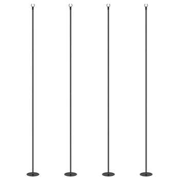 4 Pack of 10' String Light Poles, Steel Hanging Lighting Stand for Patio, Backyard, Deck, Wedding, Party, Black
