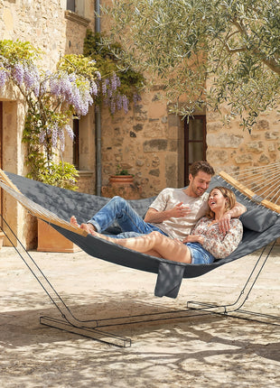 Outdoor Hammock 2-Person, with Pillow & Pad, 440 lbs Capacity, Gray