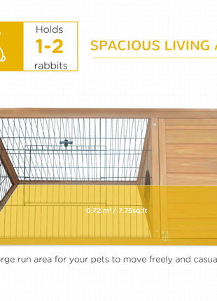 Rabbit Hutch Outdoor, Wooden Chicken Coop with Run, Outdoor Small Animal Cage for Rabbit, Small Duck and Chicken, Brown