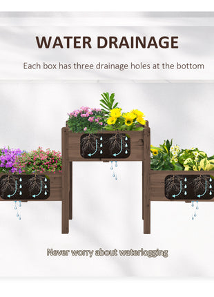 3 Tier Raised Garden Bed Freestanding Planter Box for Vegetables, Herb, Flowers