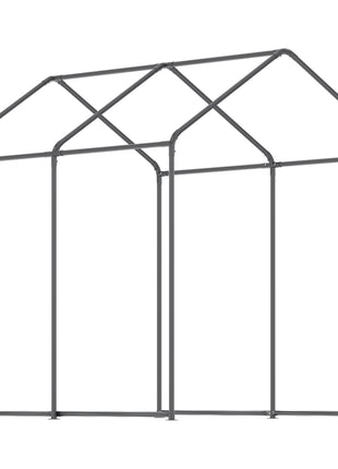 Outdoor Walk-In Tunnel Greenhouse with Roll-up Windows, Zippered Mesh Door, & Weather Cover,  8' x 6' x 7.4'