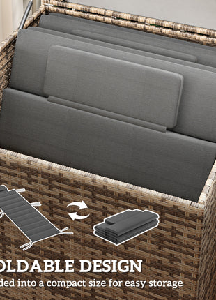 Foldable Chaise Lounge Cushion Set of 2, Outdoor Lounge Chair Cushion Set, UPF50+ 230gsm Olefin, 80" x 26" Dark Gray