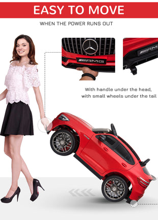 12V Toddler Ride On Car with Remote Control, Mercedes Benz AMG GLC63S Coupe, Electric Car with 2 Speed, MP3 Player, Light, Horn, Songs, Suspension, Red