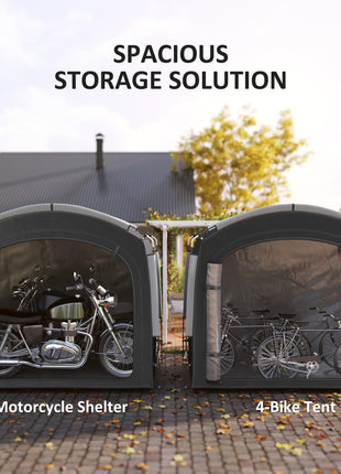 Bike Storage Shed Tent, Portable and Waterproof with 210D Oxford Fabric and Carry Bag for 3-4 Bicycles, Black