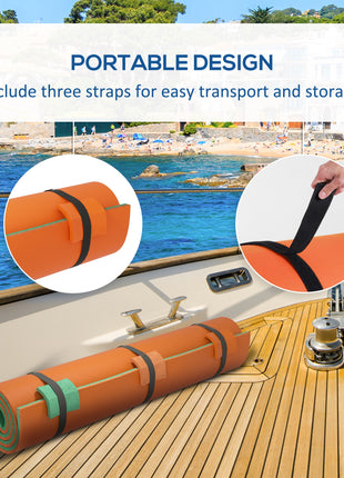 9' x 6' Lily Pad Water Mat for 2 Adults, Floating Water Pad for Lake, Pool, Ocean, Beach, and Boating, Orange