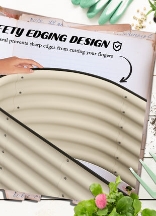 7.9' x 2' x 1.4' Galvanized Raised Garden Bed Kit, Metal Planter Box with Safety Edging, Cream