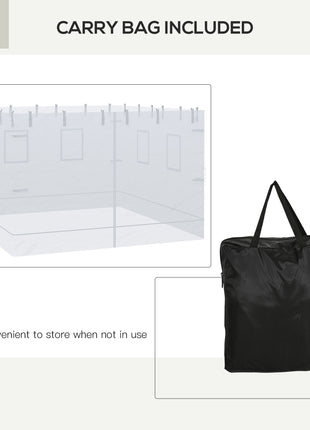 Canopy Screen Walls, Replacement Netting with 6 Service Windows and 1 Door, for 10' x 10' Canopy Tent, White