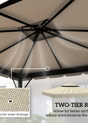 Model 84C-051 or 84C-269 10' x 10' Gazebo Replacement Canopy, Beige