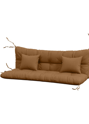 59" Tufted Bench Cushions & Throw Pillows, Replacement Bench Seat Pad, Back & 2 Pillows for Outdoor Furniture, Tan
