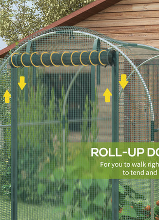 Galvanized Steel Crop Cage, Plant Protection Tent with Zippered Door, 4' x 8', Green