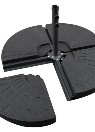 Large 4 Piece Round Fillable Weighted Offset Market Patio Umbrella Base