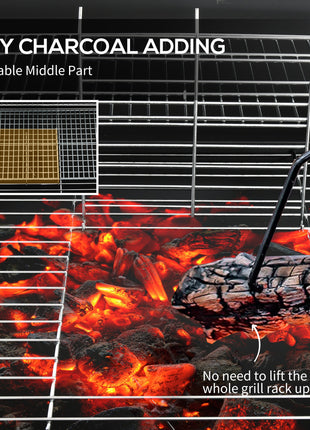 Barrel Charcoal BBQ Grill, Barbecue with 420 sq.in. Cooking Area, Wheels, Ash Catcher, Black