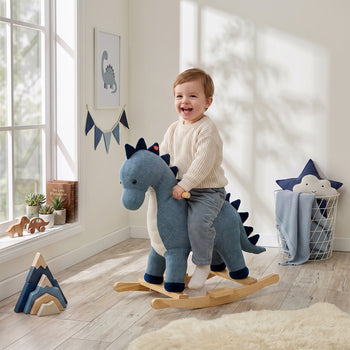 Baby Rocking Horse, Dinosaur Kids Ride on Horse with Realistic Sound, Interactive Toy for Toddlers 12-36 Months