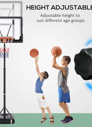 Portable Basketball Hoop System Stand with 33in Backboard, Height Adjustable 5FT-7FT Basketball Goal for Indoor Outdoor Use