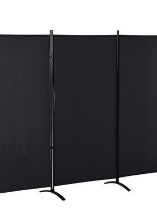 6' 3 Panel Room Divider, Indoor Privacy Screen for Home, Black
