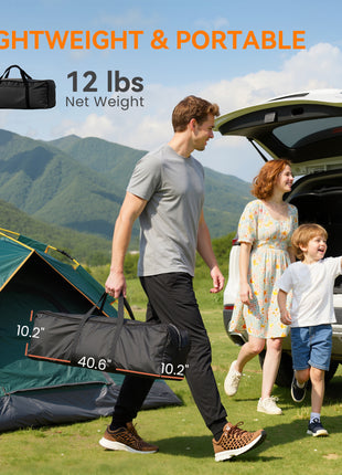 Camping Chair for Adults, Portable Folding Camping Chair with Side Pockets, Cup Holders, Carry Bag, Blue and Gray