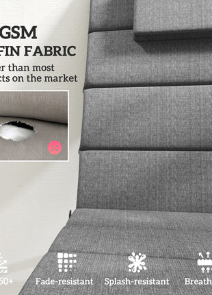 Foldable Chaise Lounge Cushion Set of 2, Outdoor Lounge Chair Cushion Set, UPF50+ 230gsm Olefin, 80" x 26" Charcoal Gray
