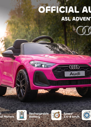 Audi A5L Licensed Electric Ride on Car for Kids 3-6 with Remote Control Dual Motors 4-Wheel Suspension Music, Pink