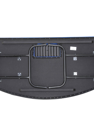 Poker Table Foldable, 72" Blackjack Table for 7 Players with Chip & Cup Holder, Blue Felt