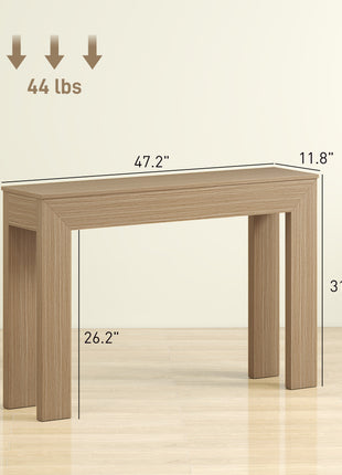 Modern Console Table, 47" Narrow Entryway Table, Natural Wood