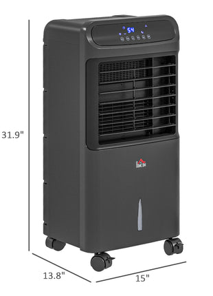 3-In-1 Ice Cooling Fan, Mobile Evaporative Air Cooler with Remote, Timer, Oscillating for Home Office, Bedroom, Black