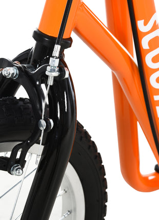 Youth Scooter Kick Scooter for Kids 5+ with Adjustable Handlebar 16" Front and 12" Rear Dual Brakes Inflatable Wheels, Orange