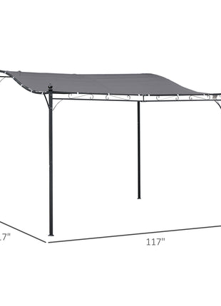 Durable 10x10 Steel Pergola, Wall-Mounted with Canopy for Patio Perfect for Homeowners, Gray