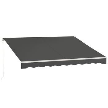 12' x 10' Electric Retractable Awning, Sun Shade Shelter with Remote Controller and Crank Handle for Deck, Black