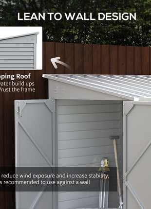 Garden Shed 4.6ft x 9ft Lockable for Lawn Mower Garden Yard, White