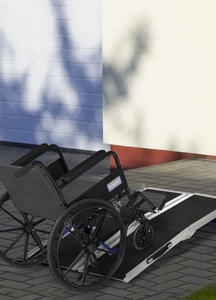 4' Skidproof Portable Wheelchair Ramp for Home, Steps, Doorways, Carpeted Foldable Handicap Ramp, Threshold Ramp