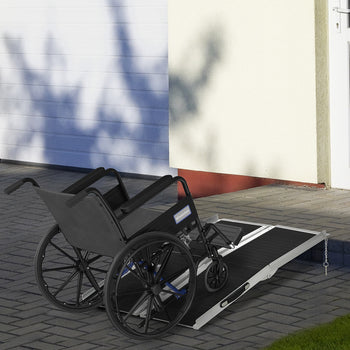 4' Skidproof Portable Wheelchair Ramp for Home, Steps, Doorways, Carpeted Foldable Handicap Ramp, Threshold Ramp