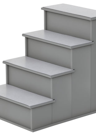Pet Stairs, Small Dog Steps for Couch Bed with Cushioned Removable Covering, 15.75" x 23.25" x 21.25", Grey