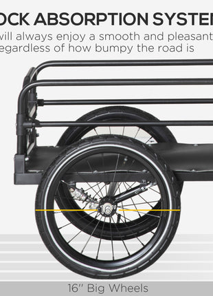 Bike Cargo Trailer Bike Wagon Bicycle Trailer with Suspension, Triple Safety Features, 16'' Wheels, 88 lbs Max Load
