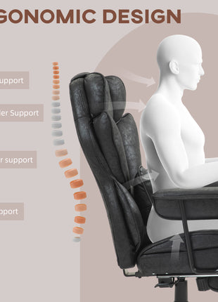 396lbs. Big and Tall Office Chair, Executive Office Chair with Footrest, Lumbar Support, and Reclining Function, Black
