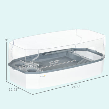 Turtle Tank Kit, Turtle Aquarium with Basking Platform, Water Pump, Filter Layer Design, Full View Visually Reptile Habitat, Easy to Clean and Change Water, Multi Functional Area