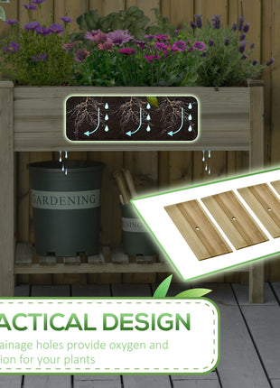 36" x 20" x 30" Raised Garden Bed, Elevated Wood Planter Box with Legs and Storage Shelf for Backyard, Patio, Balcony to Grow Vegetables, Herbs, and Flowers