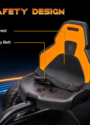 12V Electric Go Kart for Kids w/ Adjustable Speed, Orange