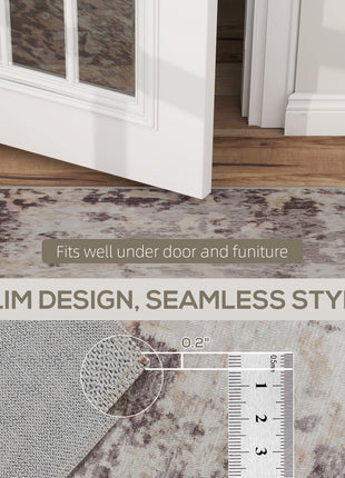 Machine Washable Area Rug 8x10, Non-Slip Modern Abstract Floor Carpet for Living Room, Bedroom, Dining Room, Mixed-Brown