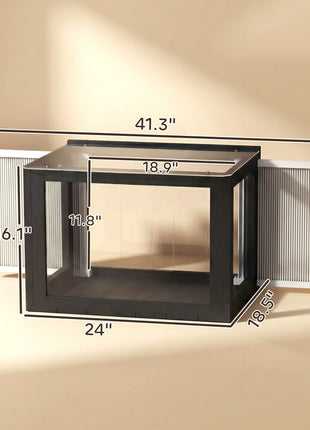 Catio Outdoor Cat Enclosure 25"–41" Outdoor Cat House for Sunbathing, Napping & Overlooking