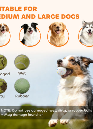 Automatic Dog Ball Launcher with 26-80 FT Distance, Automatic Ball Launcher for Medium and Large Dogs, Orange