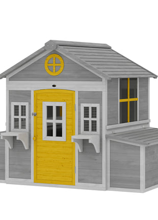 Wooden Chicken Coop, Hen House for 2-4 Hens, Outdoor Playhouse Poultry Cage with Nesting Boxes, Waterproof Roof, Windows