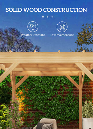 6.6' x 6.6' Wood Pergola, Outdoor Gazebo Grape Trellis with Stable Structure for Climbing Plant Support, Dark Brown