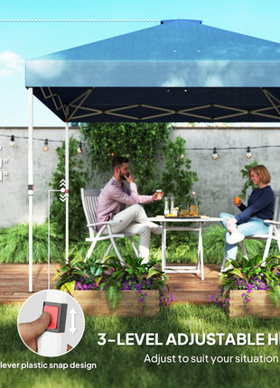 10' x 10' Pop Up Canopy Tent w/ Sidewall, UPF50+ Height Adjustable Instant Sun Shelter w/ Storage Pockets, Sea Blue