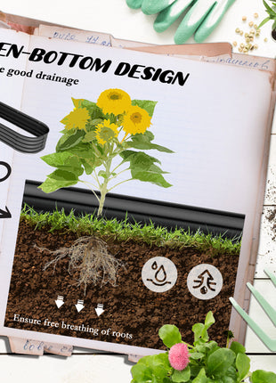 6.4' x 2' x 1' Galvanized Raised Garden Bed Kit, Metal Planter Box with Safety Edging, Dark Gray