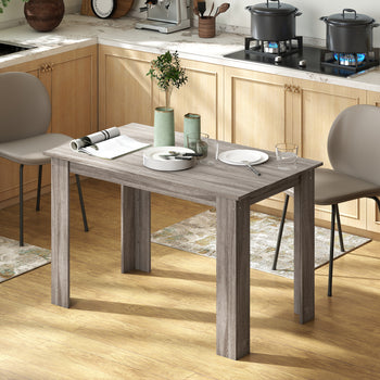 47" Dining Table for 4-6 People, Modern Rectangular Kitchen Table for Dining Room, Living Room, Light Gray Wood Effect