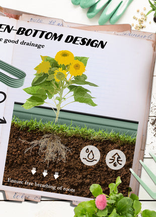 6.4' x 2' x 1' Galvanized Raised Garden Bed Kit, Metal Planter Box with Safety Edging, Green