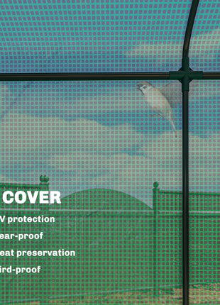 Mini Greenhouse, Portable Greenhouse with Roll-Up Door and 2 Mesh Windows, PE Cover, 78.7" x 29.5" x 74", Green